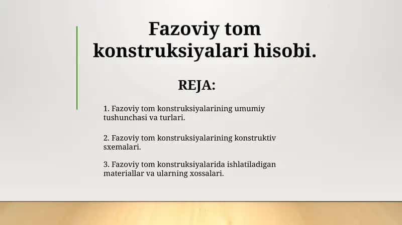 Fazoviy tom konstruksiyalari hisobi. 1