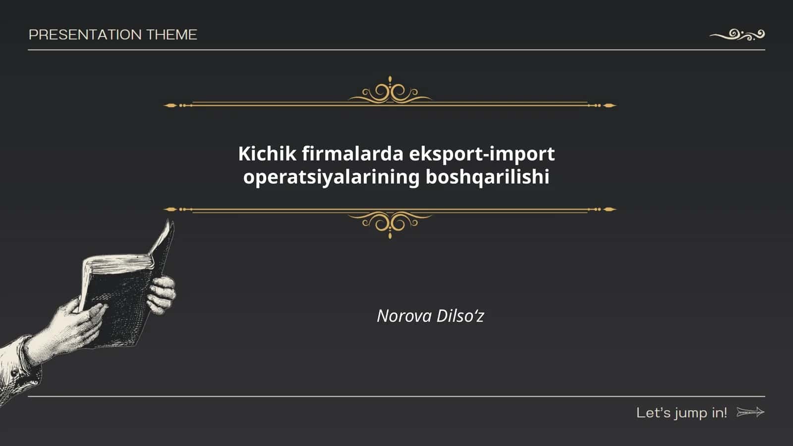 Kichik firmalarda eksport-import operatsiyalarining boshqarilishi Norova Dilsoʻz 1