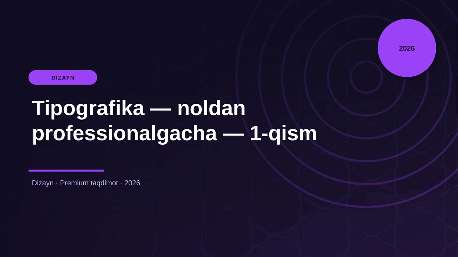 Tipografika — noldan professionalgacha — 1-qism 1