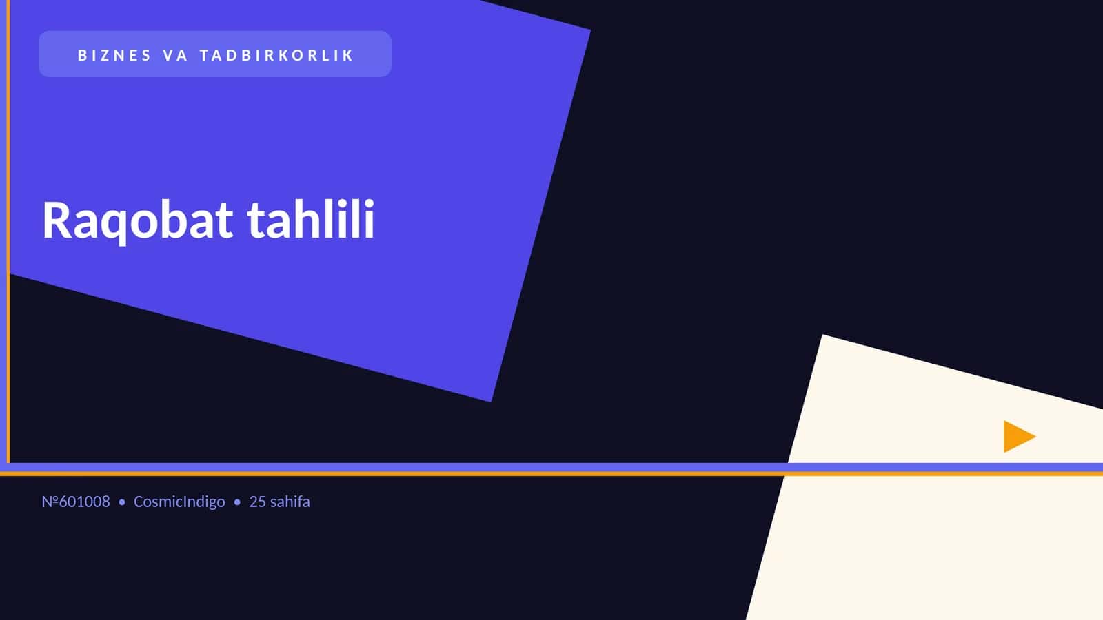Raqobat tahlili 1