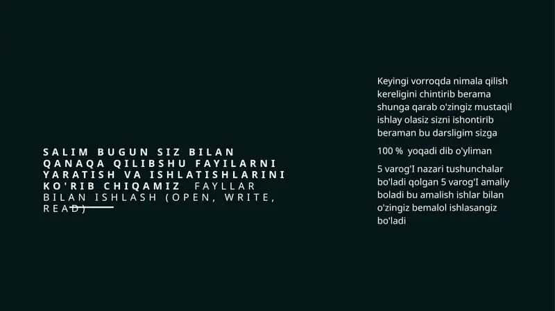 Fayllar bilan ishlash 1
