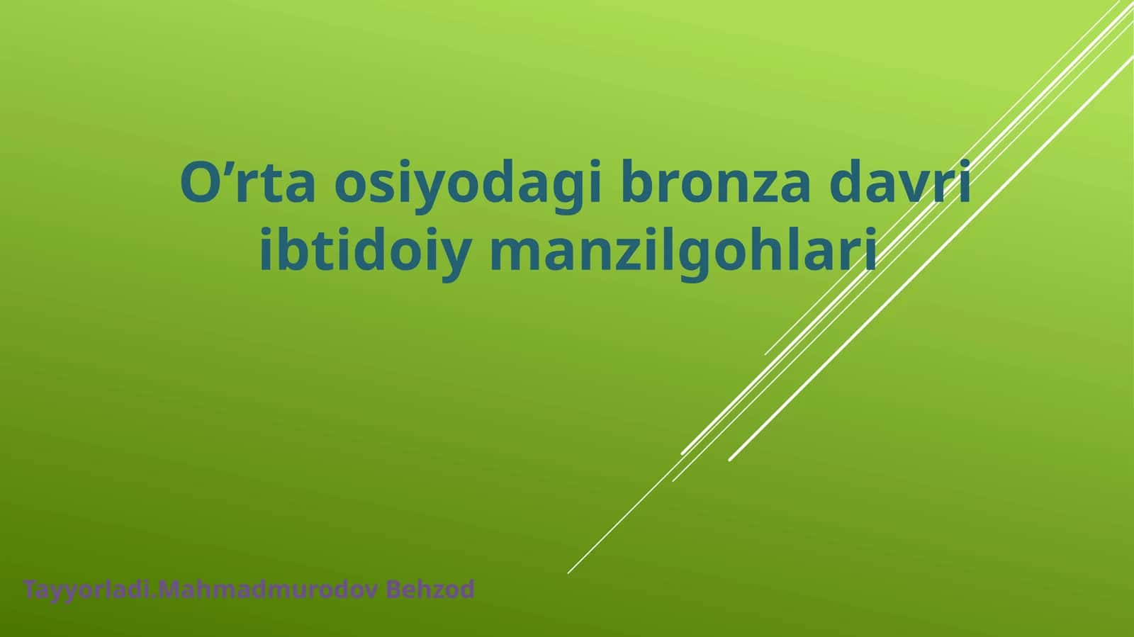 O’rta osiyodagi bronza davri ibtidoiy manzilgohlari 1