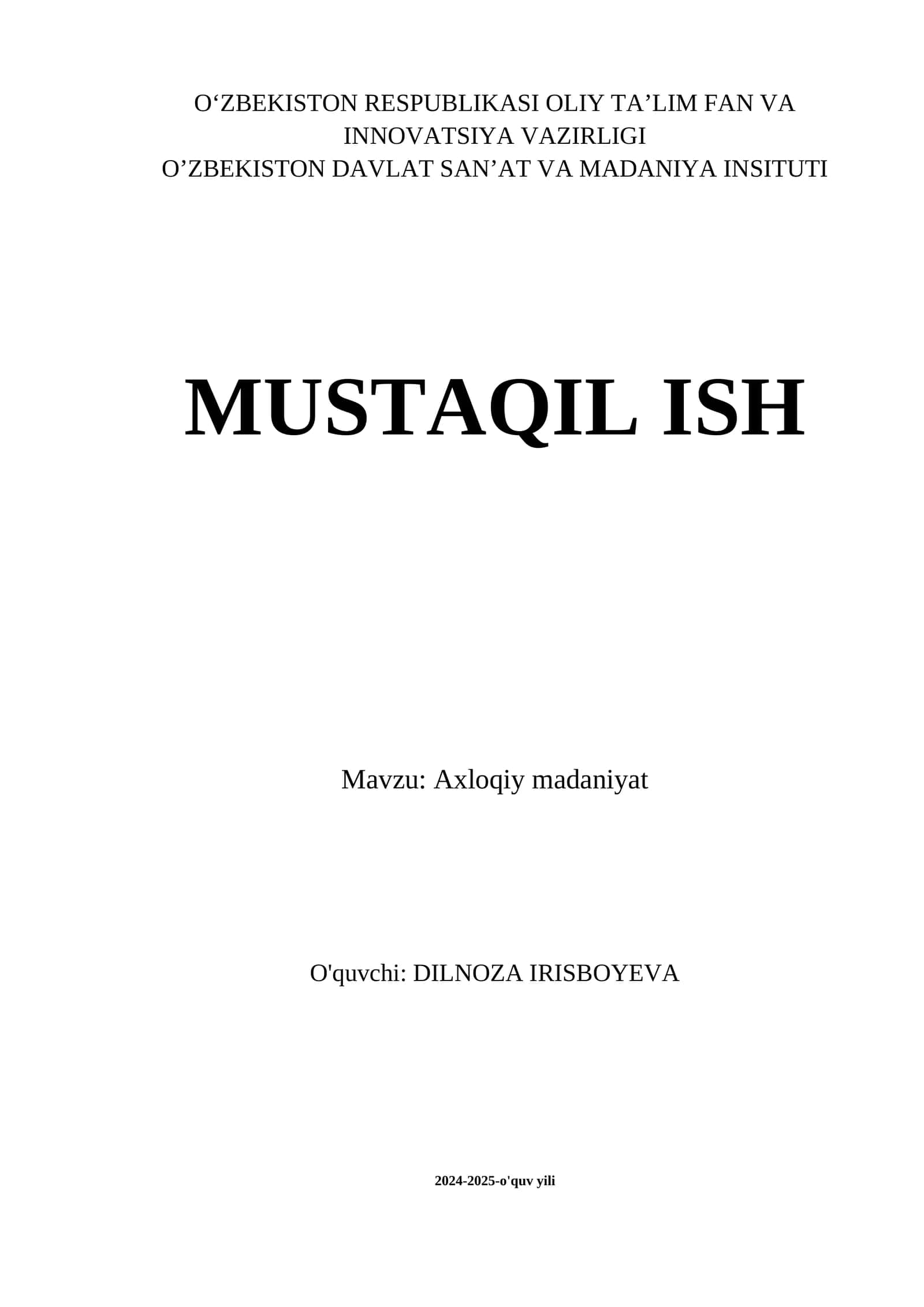 Axloqiy madaniyat 1