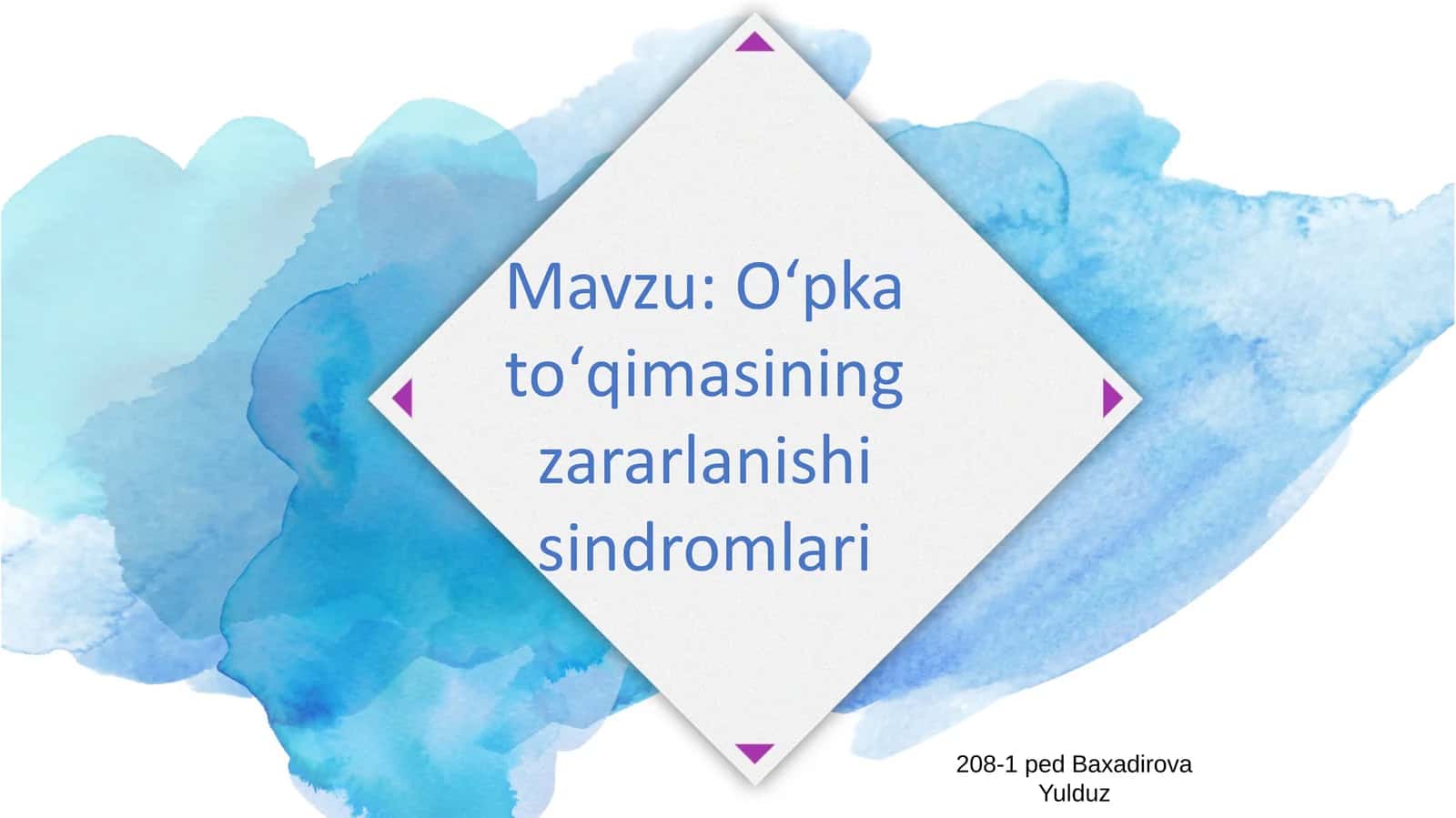 Oʻpkatoʻqimasining zararlanishisindromlari 1