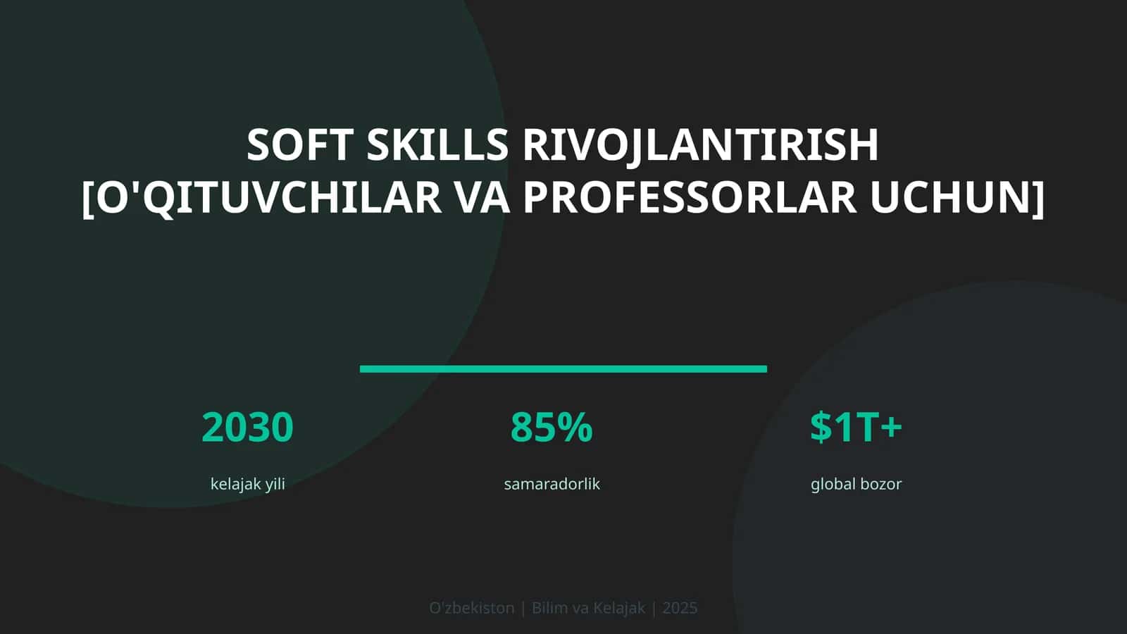 Soft skills rivojlantirish [o'qituvchilar va professorlar uchun] 1