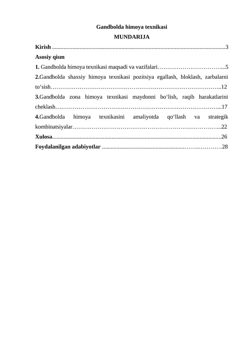Gandbolda himoya texnikasi 1