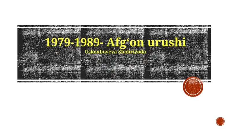 Afgʻon urushi 1