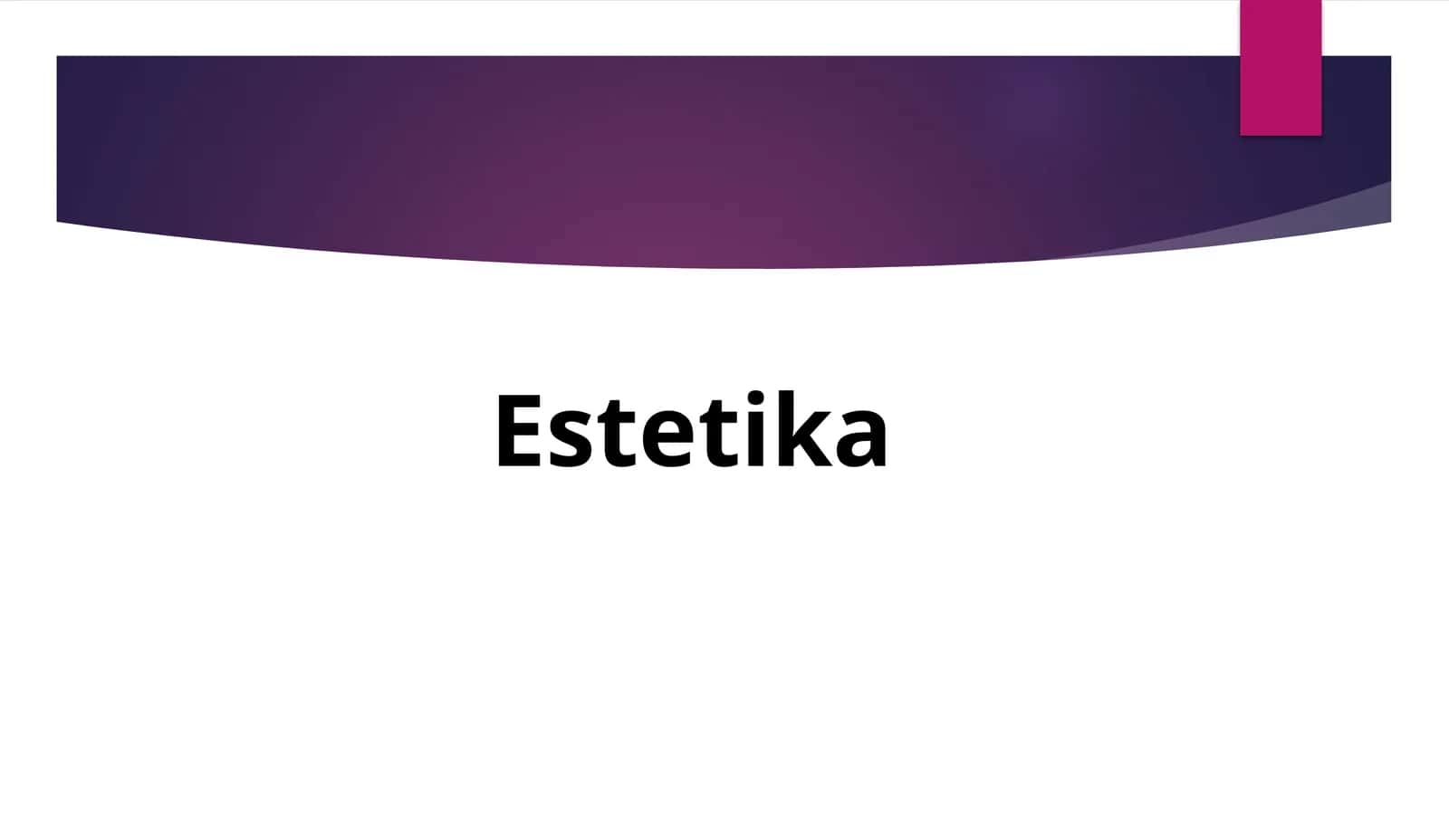 Estetika 1
