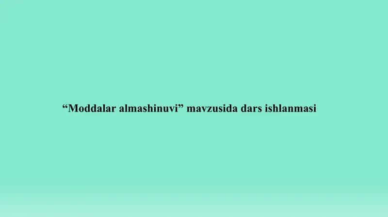 MODDALAR ALMASHINUVI 1
