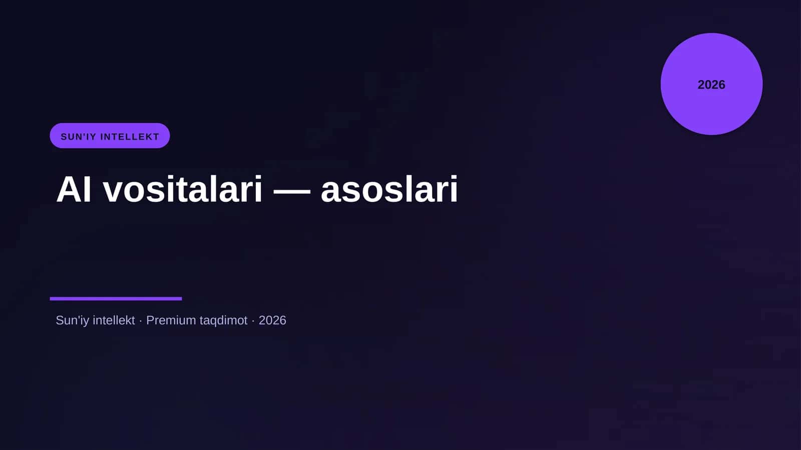 AI vositalari — asoslari 1