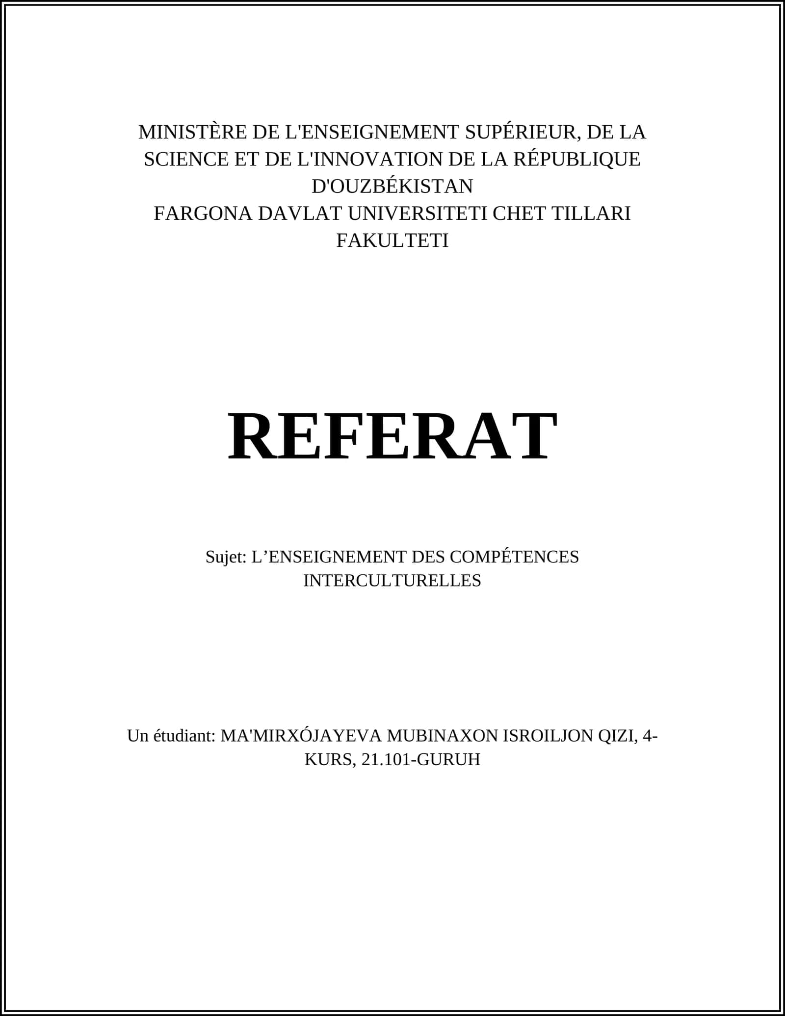 Les compétences interculturelles dans l'éducation 1