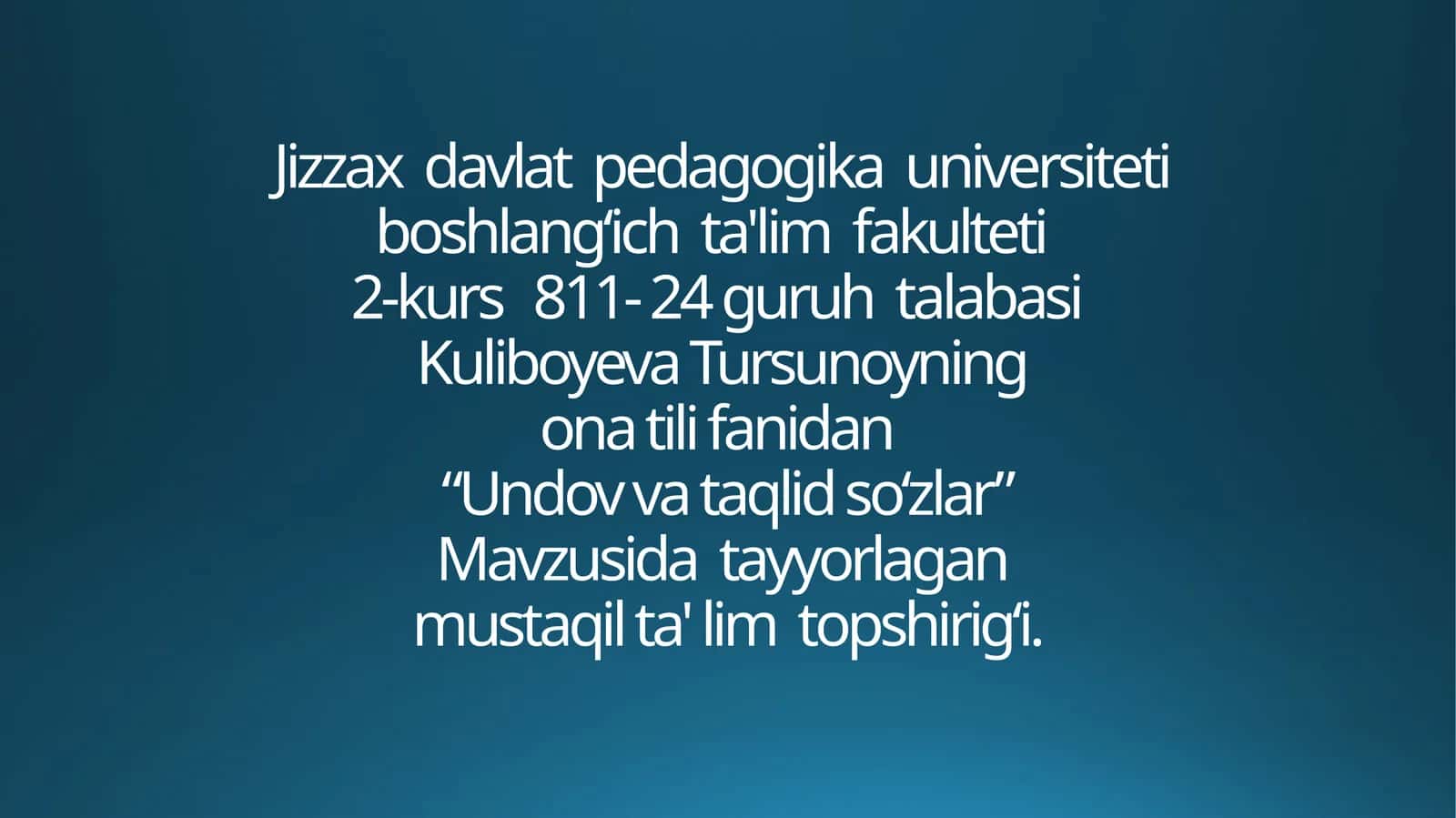 Undov va taqlid so‘zlar 1