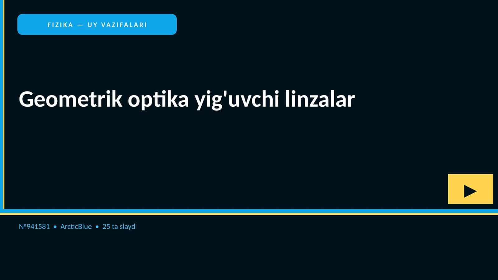 Geometrik optika yig'uvchi linzalar 1