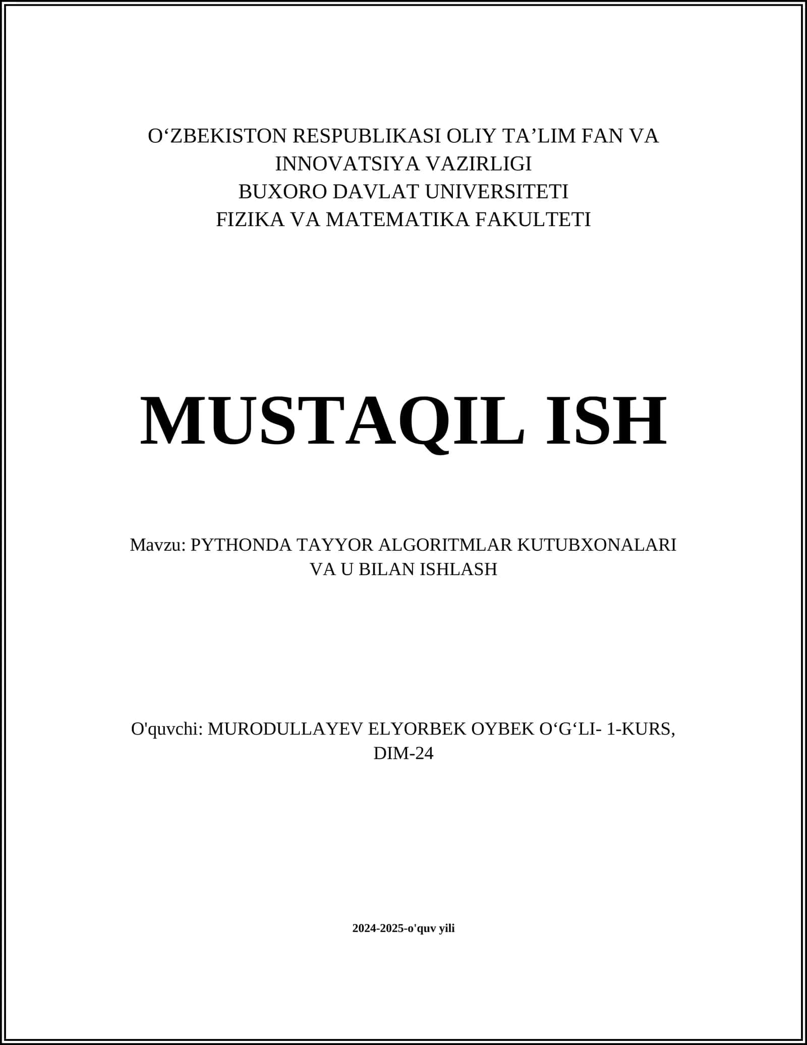 NumPy bilan ishlash 1