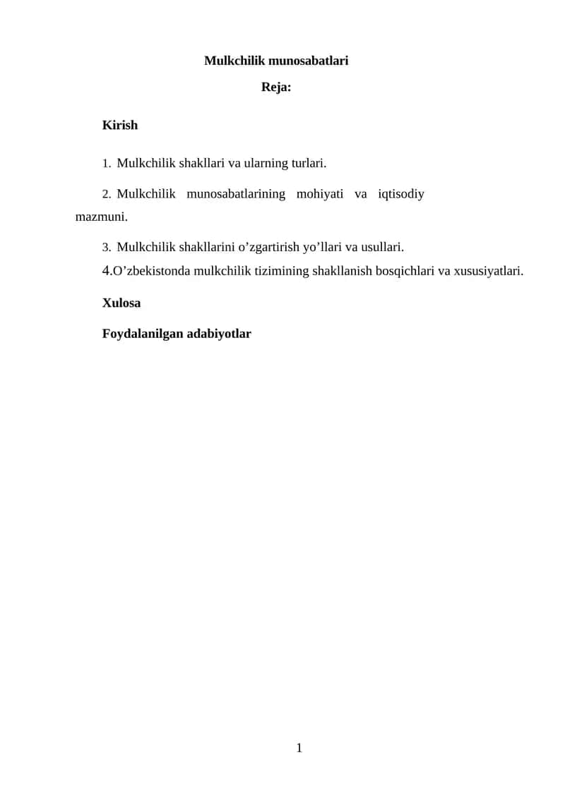 Mulkchilik munosabatlari 1
