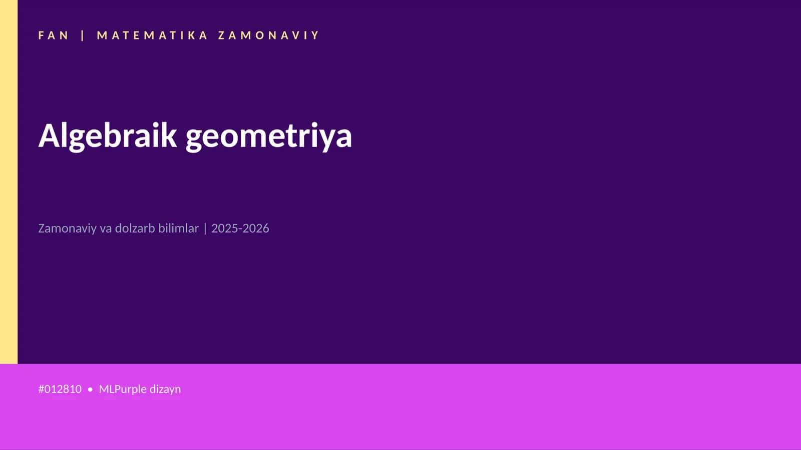 FAN | MATEMATIKA ZAMONAVIY 1