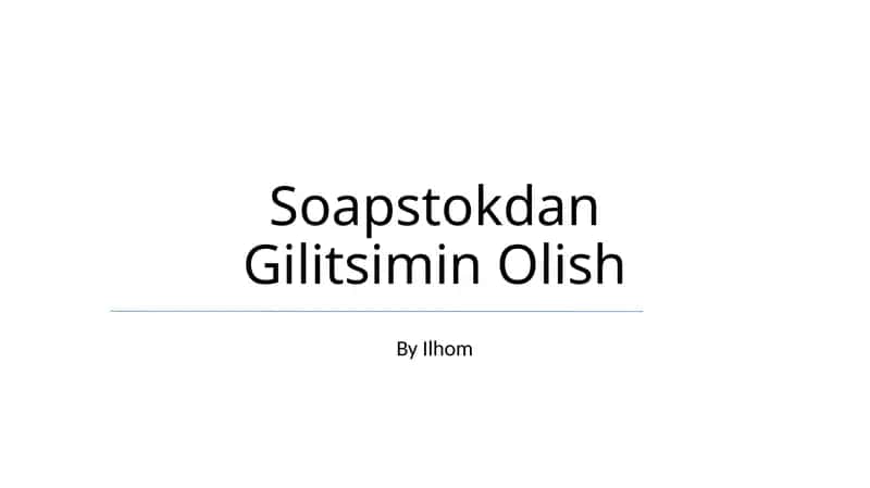 Soapstokdan Gilitsimin Olish 1