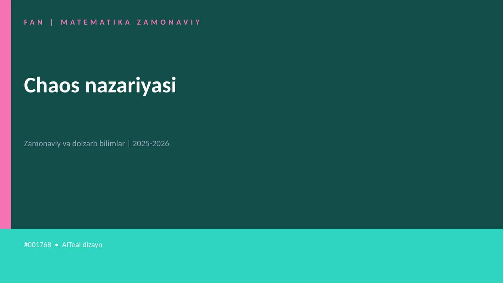 Chaos nazariyasi 1