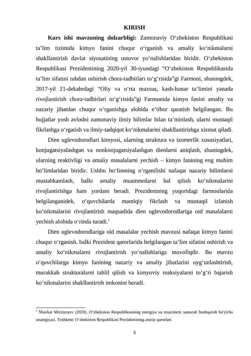 Dien uglevodorodlariga oid masalalar yechish 2