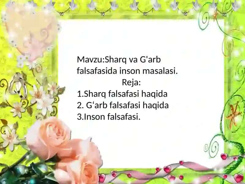 Sharq va G'arb falsafasida inson masalasi 2