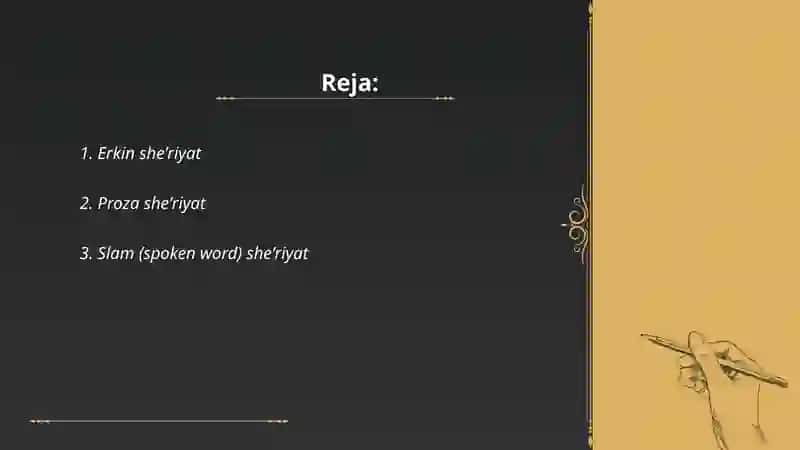 Hozirgi sheʼriyat janrlari 2