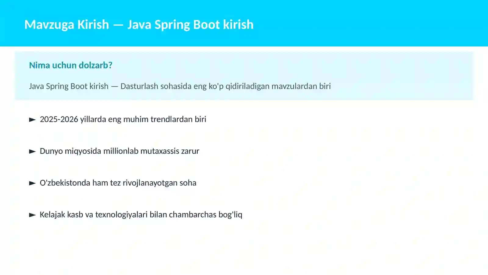 Java Spring Boot kirish 2