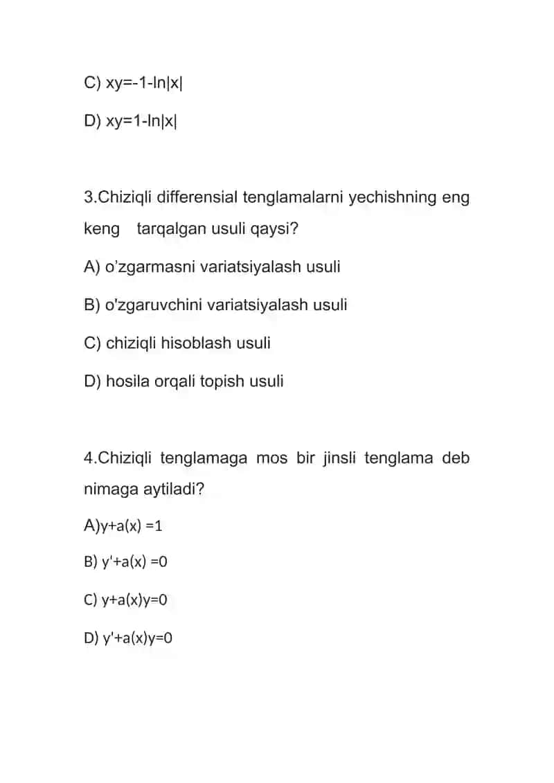 Chiziqli differensial tenglamalar 2