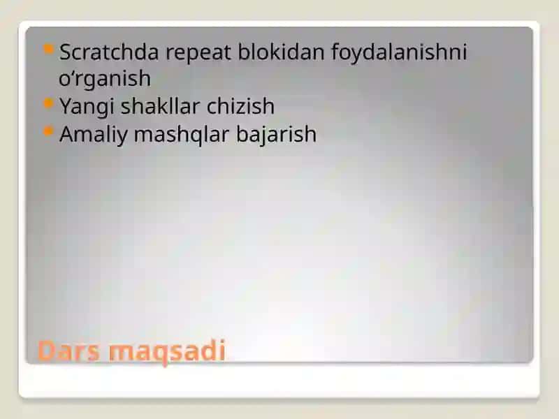 Scratchda takrorlash bloki bilan shakl chizish 2