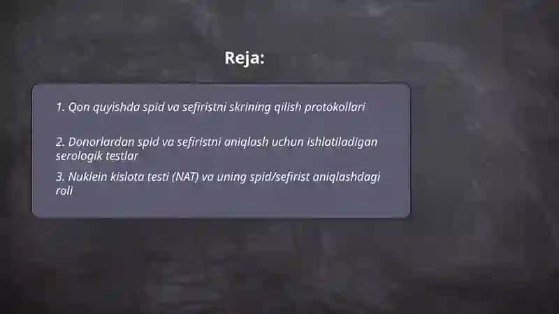 Qon quyishda spid va sefirist 2