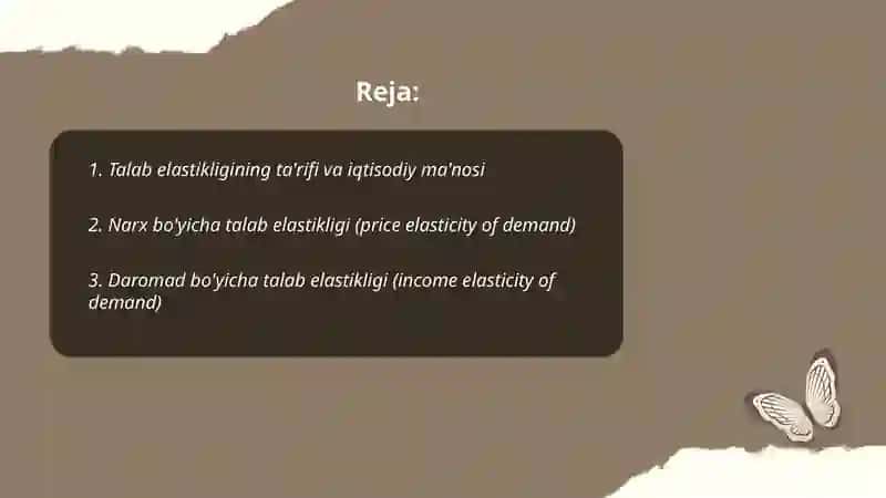 Talab va taklif elastikligi 2