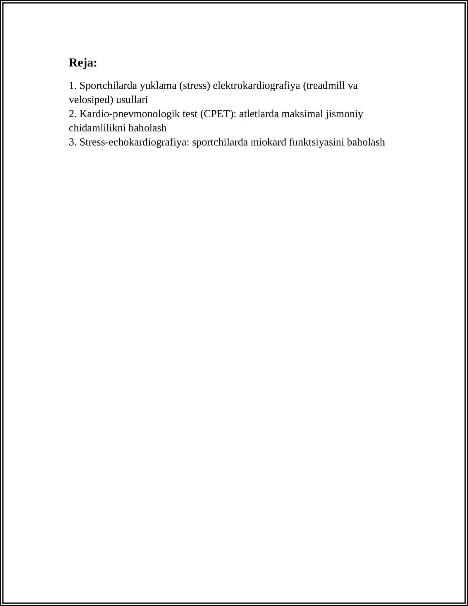 SPORTCHILARDA YURAK QON TOMIR TIZIMINING FUNKSIONAL SINAMALAR YORDAMIDA TEKSHIRISH USULLARI 2