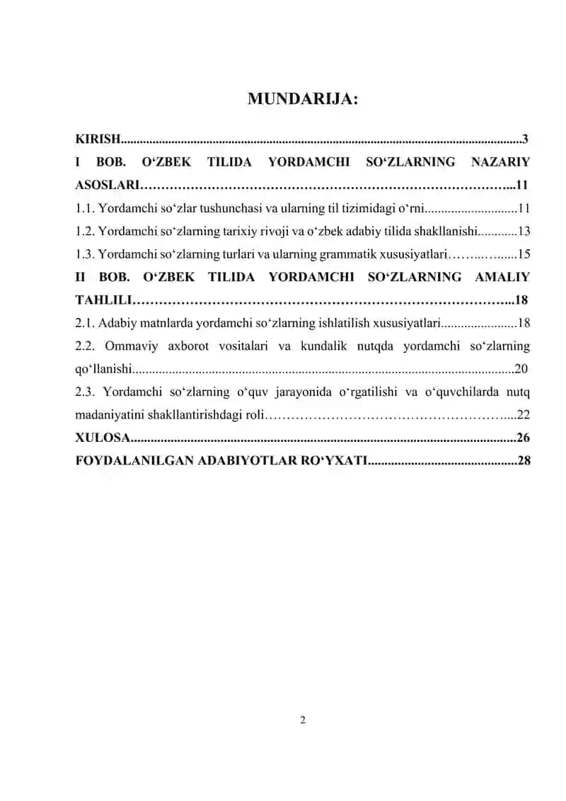 O'zbek tilida yordamchi so'zlar 2