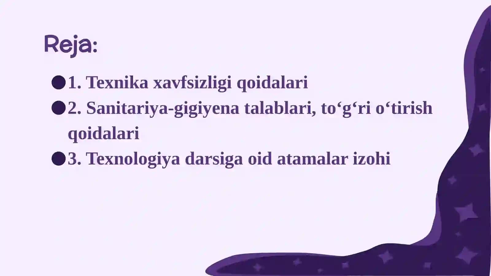 Texnologiya darslarida texnika xavfsizligi qoidalari 2