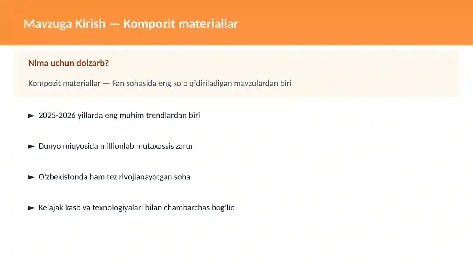 FAN | KIMYO ZAMONAVIY 2