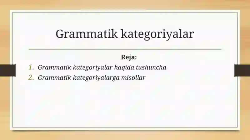 Grammatik Kategoriyalar 2