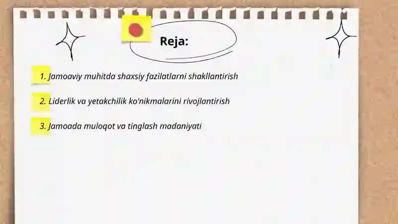 Jamoada shaxsni tarbiyalash 2