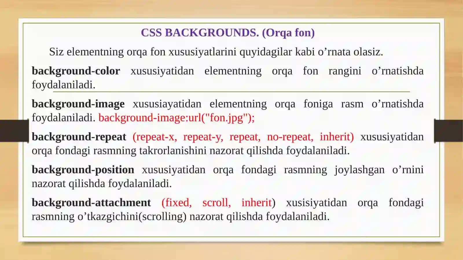 CSS Backrounds 2