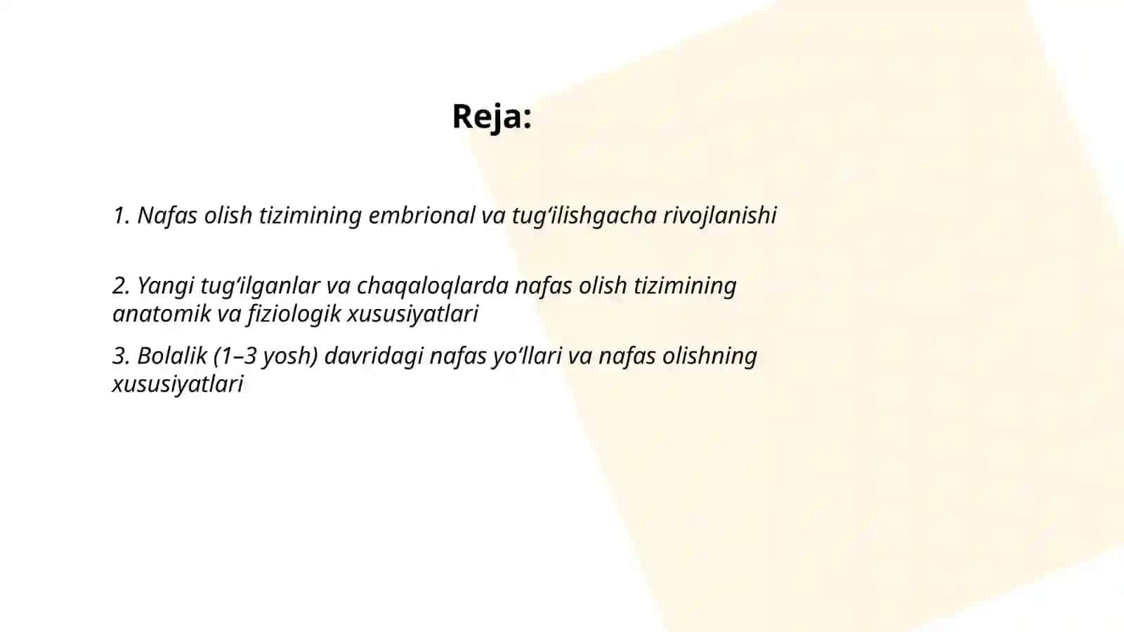 Nafas olish tizimining yosh xususiyatlari va gigiyenasi 2