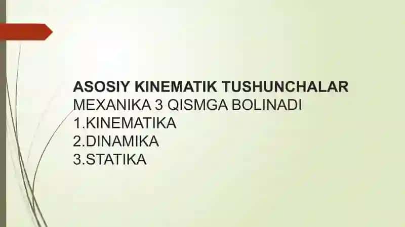Kinematika asoslari 2