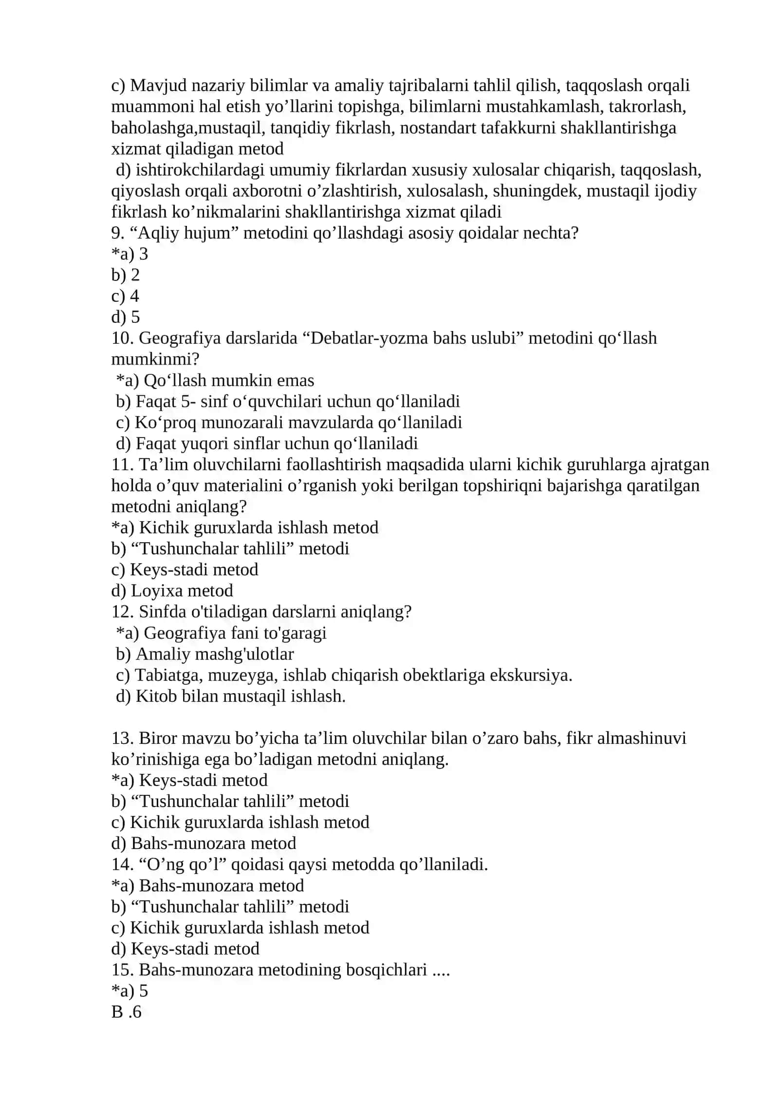 GEOGRAFIYA MUTAXASISLIK TESTLARI 2