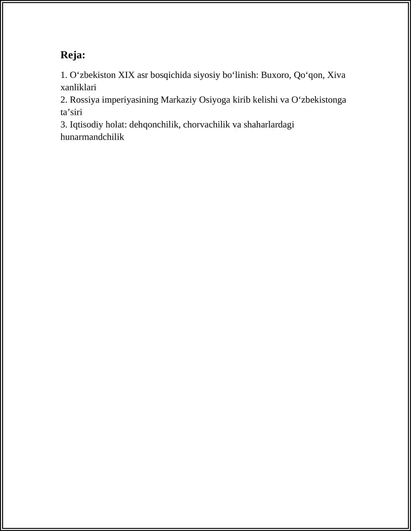 Oʻzbekiston XIX asr bosqichida 2