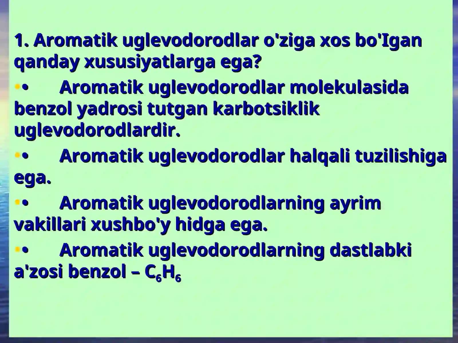 Aromatik uglevodorodlar 2
