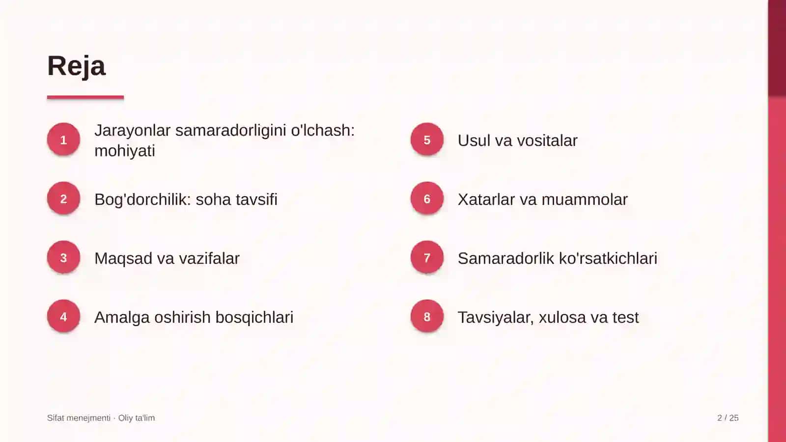 bog'dorchilikda jarayonlar samaradorligini o'lchash 6270 2