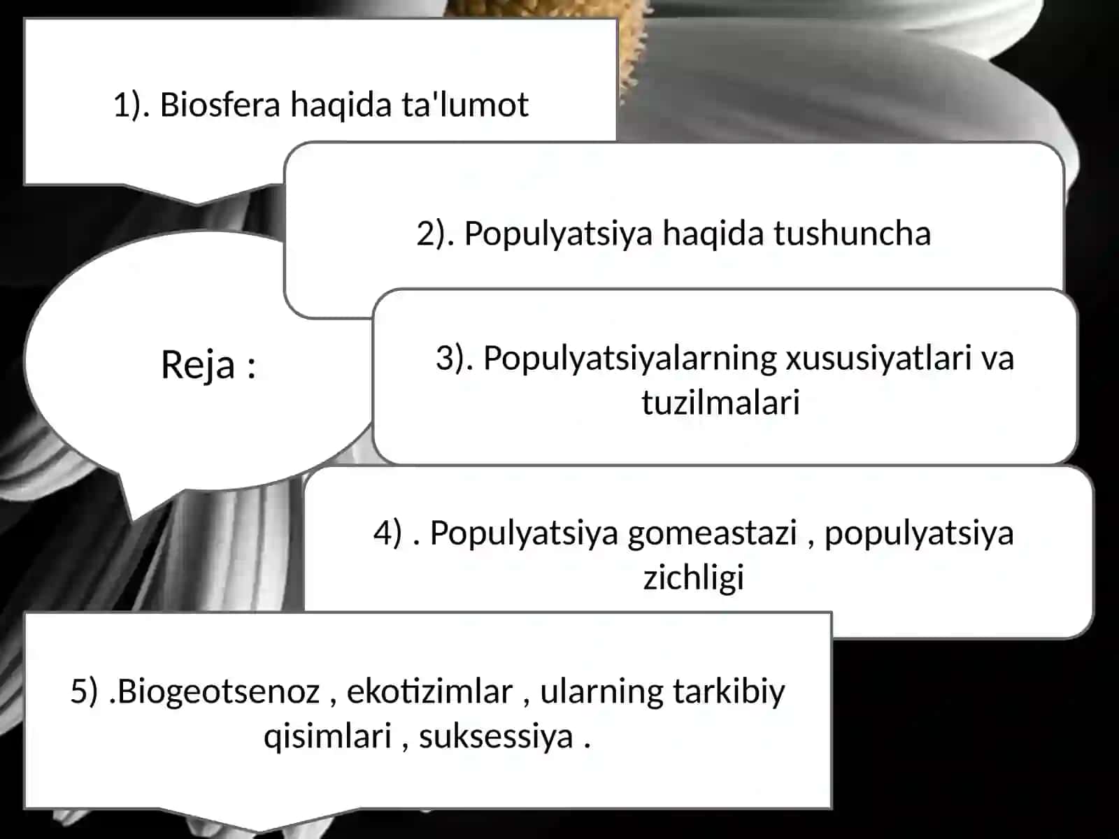 Biosfera va Populyatsiyalar 2
