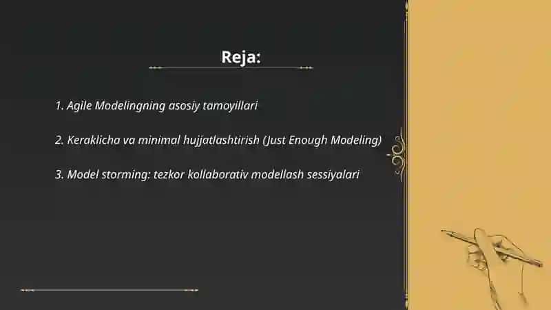 Agile Modelingning asosiy tamoyillari 2