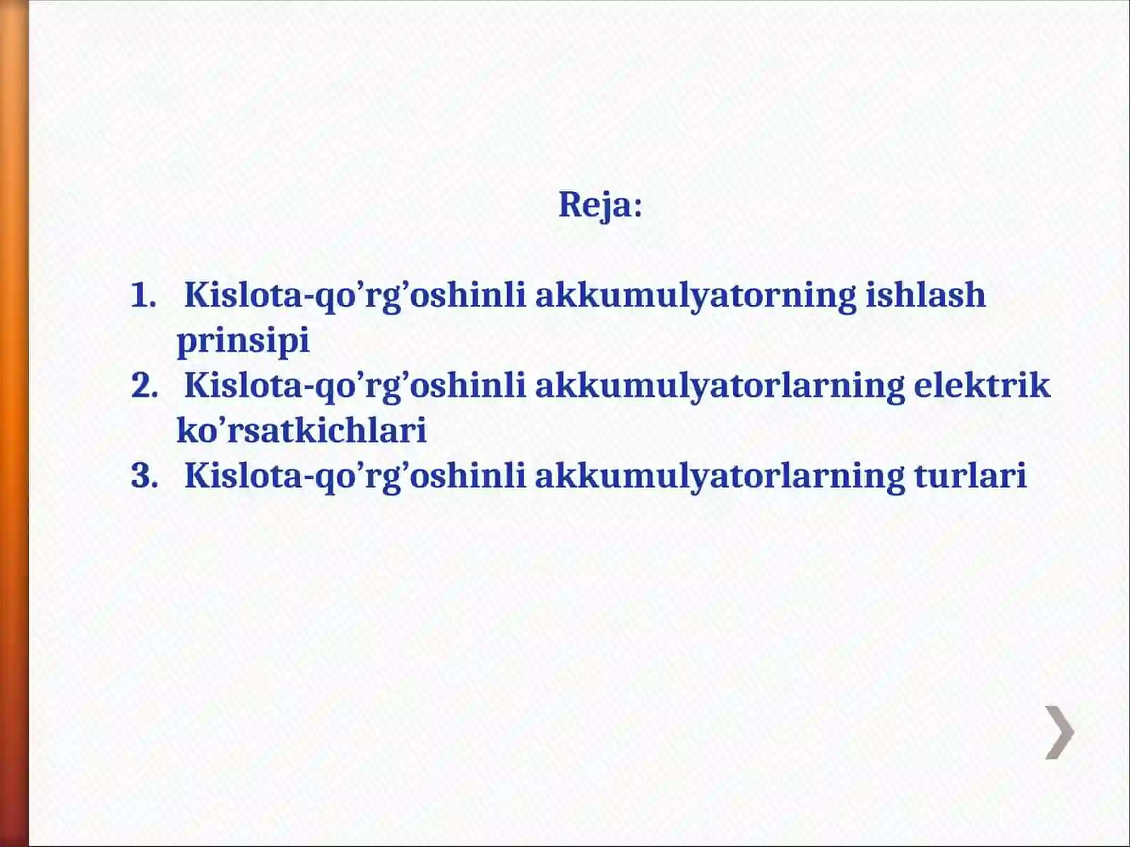 Kislota-qo’rg’oshinli akkumulyatorlar 2