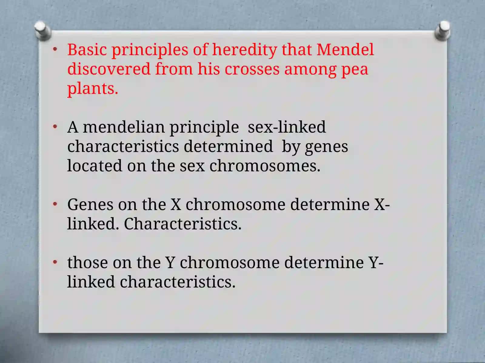 Sex linked inheritance 2
