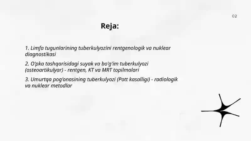 O'pkadan tashqari azolar tuberkulyozni rentgeologik Va nur diagnostikasi 2