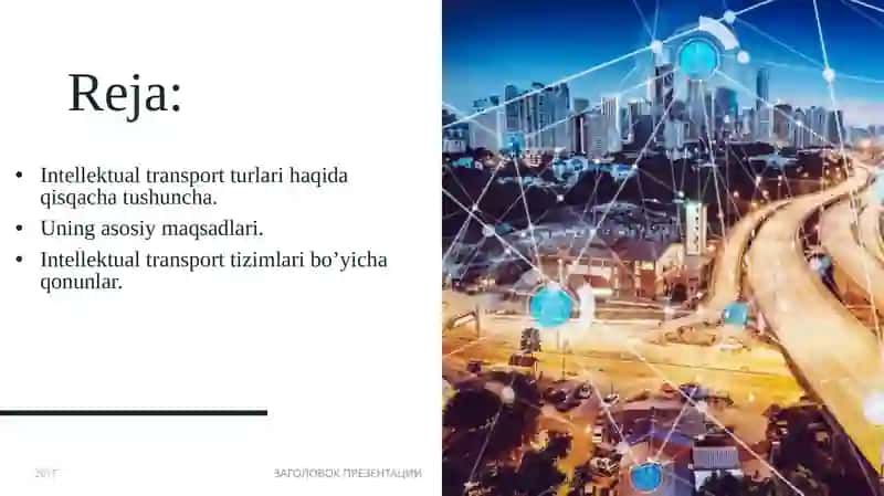 Intellektual  transport tizimlari 2