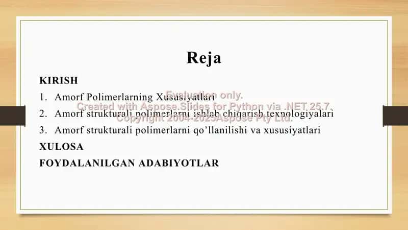 Amorf strukturali polimerlar 2